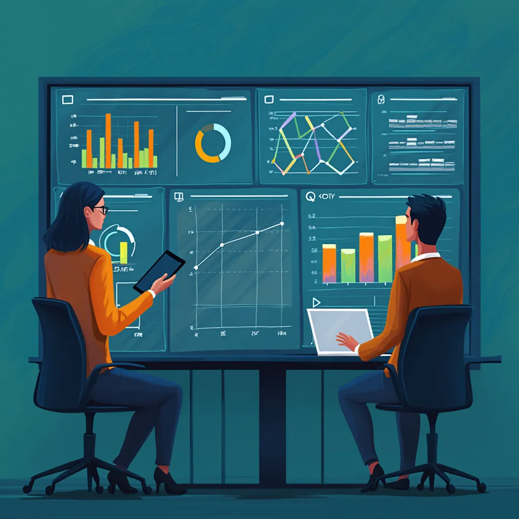Analistas revisando dashboard